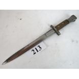 An Enfield 1897 bayonet, various stamped