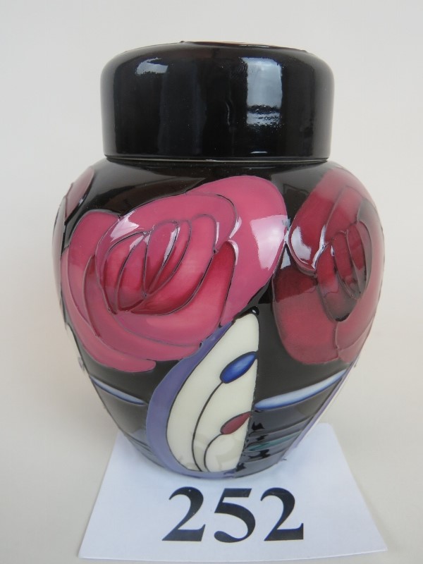 A contemporary Moorcroft ginger jar and