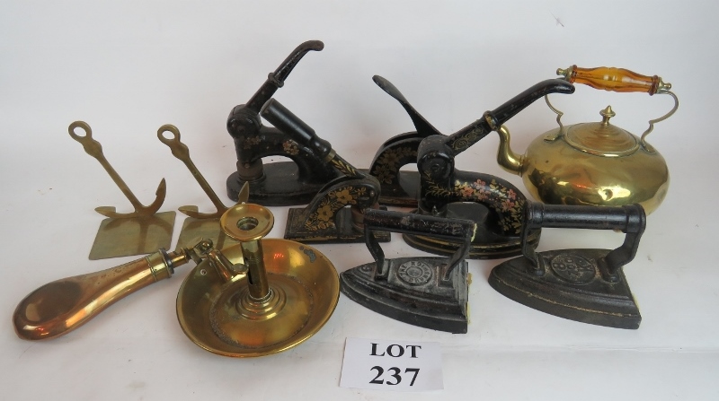 A quantity of metalware to include compa