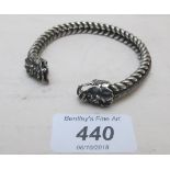 A modern Chinese white metal bracelet wi