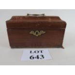 A Victorian tea caddy with mahogany vene