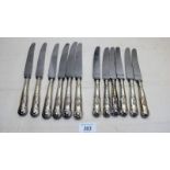 A set of six silver King's pattern dinne