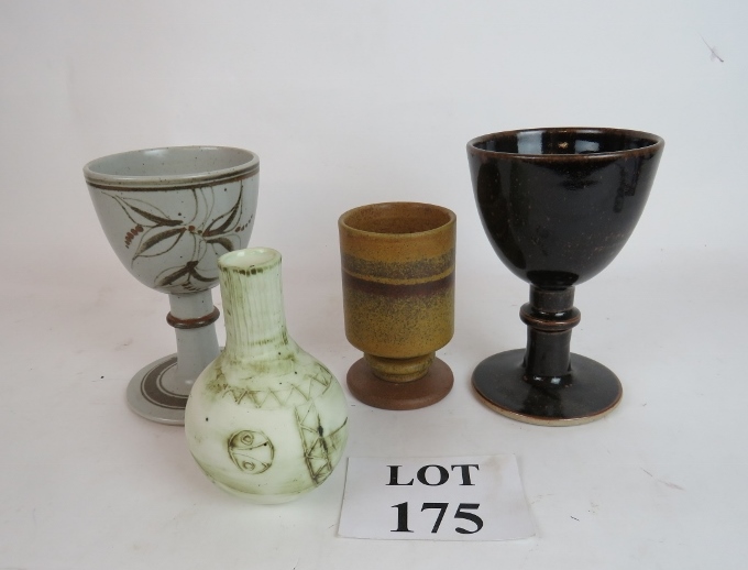 Four items of English studio pottery, Ro