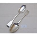 A pair of Irish silver tablespoons, Dubl