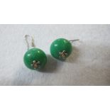 Jade earrings, shepherds hook est: £35-£