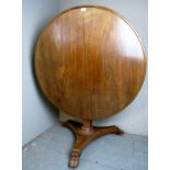 A 19th century pale mahogany tilt top br