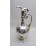 A Victorian silver wine ewer with elabor