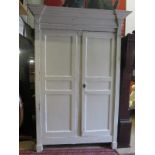A large 19th century French painted French armoire,