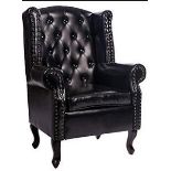 A Homcom high back leather armchair upho