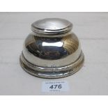 A silver circular inkwell, Birmingham 19