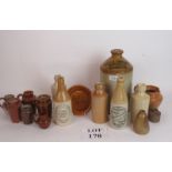 A collection of stoneware, bottles, jugs