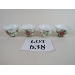 A set of four matching Chinese tea bowls