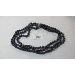 Triple row freshwater pearl necklace, 20