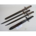 Four WWII bayonets, in need of some atte