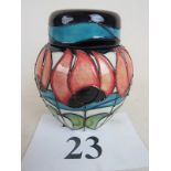 A contemporary Moorcroft ginger jar and cover in the Baillie pattern by Emma Bossons,