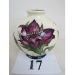 A contemporary Moorcroft vase in the 'Pulsatilla' pattern,