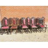 A harlequin set of thirteen Victorian Carolean-Revival carved oak dining chairs est: £100-£150