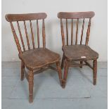 A pair of late Victorian child's chairs with elm seats est: £20-£40
