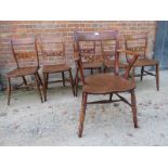A matched set of six Windsor dining / kitchen chairs to include one carver,