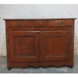 A 19th Century French painted sideboard / dresser base with three drawers to top over two cupboard