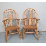 A pair of 20th Century child's half hoop Windsor armchairs est: £40-£60
