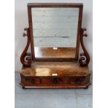 A 19th Century flame mahogany table top mirror with drawers to front est: £30-£50