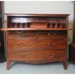 A fine Georgian mahogany secretaire chest with a fully fitted interior to top drawer over two short