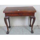 A George II design turn over card table with a green baize and ball and claw feet est: £40-£60