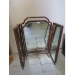 A 19th Century mahogany framed folding triple mirror est: £20-£40