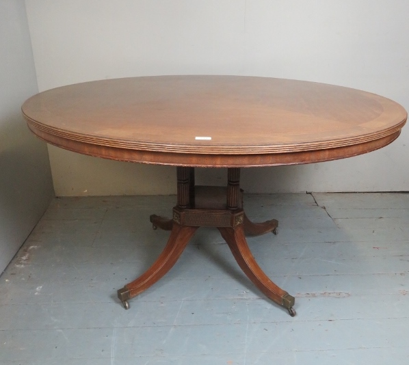 A late 20th Century circular Empire style dining table ,