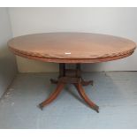 A late 20th Century circular Empire style dining table ,