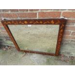 A 19th century Dutch marquetry framed rectangular wall mirror (slightly a/f) est: £50-£80