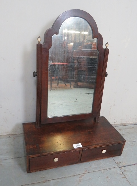 A pretty Regency table top toilet stand with a swing mirror over drawers est: £60-£80