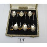 A set of 6 Scottish silver coffee spoons