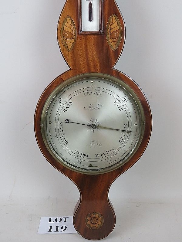 A mahogany wheel barometer by Mache of L - Image 2 of 2