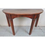 A 19th century mahogany demi-lune table,