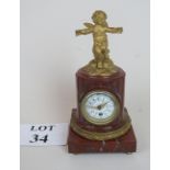 French style marble clock with ormolu mo