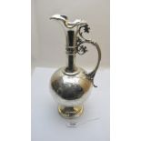 A Victorian silver wine ewer with elabor