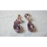 13ct pink amethyst earrings, (largest pe