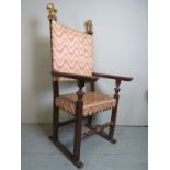 A large mahogany framed Italian throne c