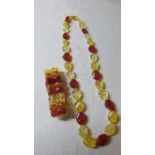 A Polish amber bracelet and necklace est