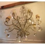 Large cut glass chandelier, 8 arms, 83 c