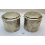 A pair of Danish silver canisters, mark