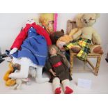 A collection of dolls, Teddy bears, cudd