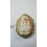 A cameo brooch of the three Graces, with