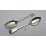 A pair of Irish silver tablespoons, Dubl