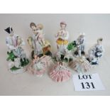 Eight various early/mid 20th century Italian and German porcelain figurines est: £30-£50