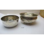 Two silver bowls,