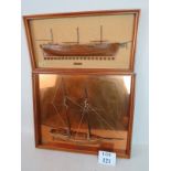 Two decorative vintage ship half hull models, Whitby Shipwright's,