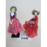 Two Royal Doulton figures, 'Priscilla' HN 1340 (restored),